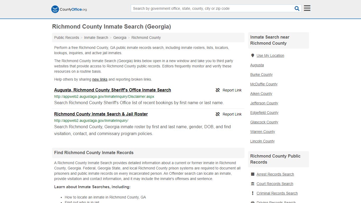 Inmate Search - Richmond County, GA (Inmate Rosters ...